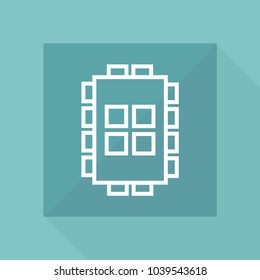 Computer core line icon