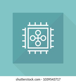 Computer core line icon