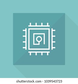 Computer core line icon