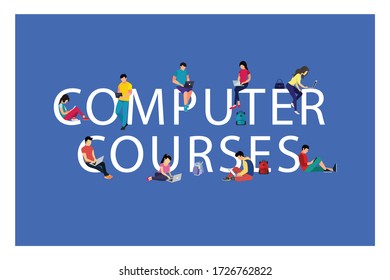 Computer Courses illustration for Computer institutions Colleges and Universities and Graphics Design Print out for Computer Trainers