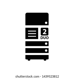 Computer cpu 2 duo case icon vector