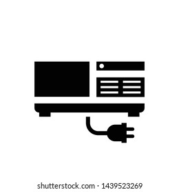 Computer cpu case icon vector black color