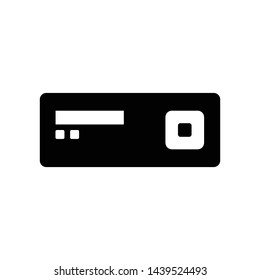 Computer cpu case icon vector