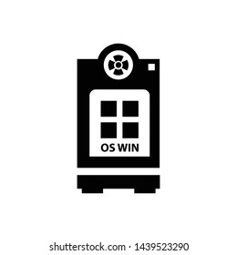 Computer cpu case with os icon vector