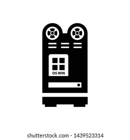 Computer cpu case with os icon vector