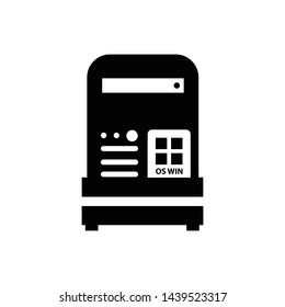 Computer cpu case with os icon vector