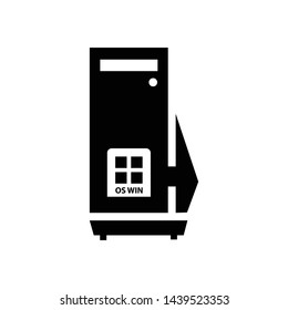 Computer cpu case with os icon vector