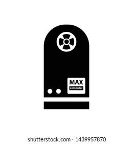 Computer cpu case and os icon vector
