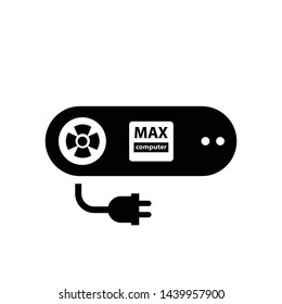 Computer cpu case and os icon vector