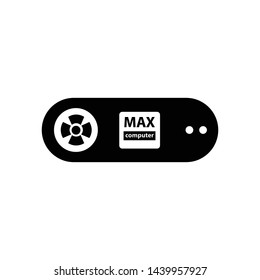 Computer cpu case and os icon vector