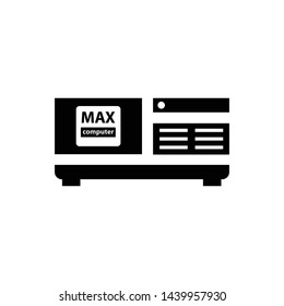 Computer cpu case and os icon vector