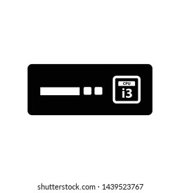 Computer cpu i3 case icon vector