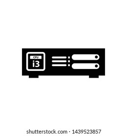 Computer cpu i3 case icon vector