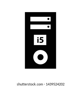 Computer cpu i5 case icon vector
