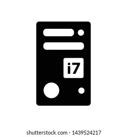 Computer cpu i7 case icon vector