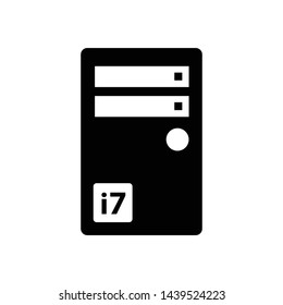 Computer cpu i7 case icon vector