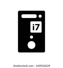 Computer cpu i7 case icon vector