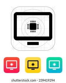 Computer CPU icon. Vector illustration. Vector illustration.