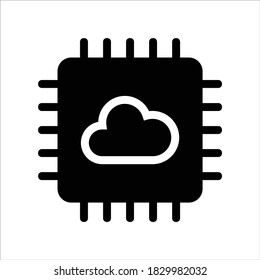 computer cpu icon vector. solid style icon vector concept