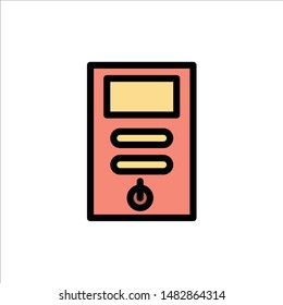 Computer, Cpu, Pc, Stabilizer  Flat Color Icon. Vector icon banner Template