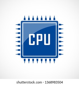 Computer cpu vector icon isolated on white background