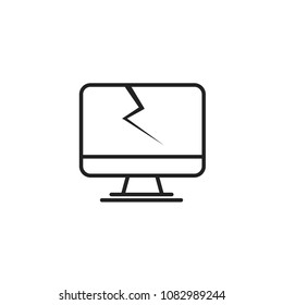 Computer Crash Crack Error Icon Stock Vector (Royalty Free) 1082989244 ...