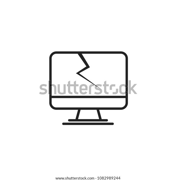 Computer Crash Crack Error Icon Stock Vector (Royalty Free) 1082989244 ...
