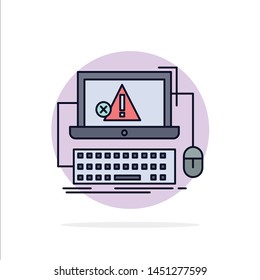 Computer, crash, error, failure, system Flat Color Icon Vector