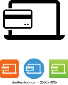 Computer and a credit card / online payment icon