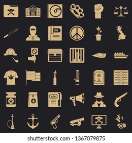 Computer crime icons set. Simple style of 36 computer crime vector icons for web for any design
