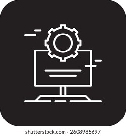Computer Crisis management icon with black filled line style. internet, pc, laptop, device, equipment, display, digital. Vector illustration