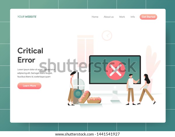 Computer Critical Error Illustration Concept Modern Stock Vector ...