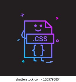 Computer css file format type icon vector design