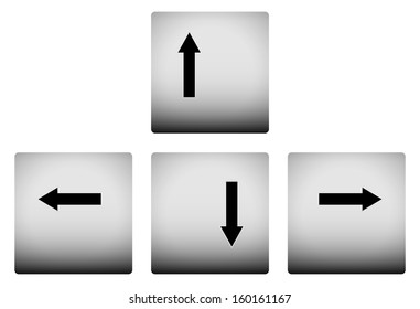 Computer cursor, arrow button.