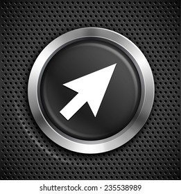 Computer  Cursor Arrow on Black Round Button