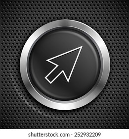Computer  Cursor Arrow  on Black Round Buttons