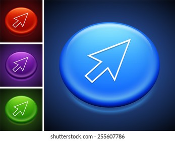 Computer  Cursor Arrow  on Blue Round Buttons