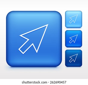 Computer  Cursor Arrow  on Blue Square Buttons
