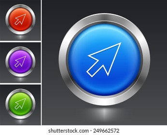 Computer  Cursor Arrow  on Color Round Buttons