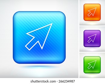 Computer  Cursor Arrow  on Multi Color Square Buttons