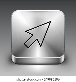 Computer  Cursor Arrow  on Silver Square Buttons