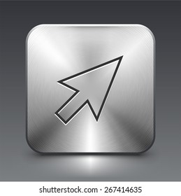 Computer  Cursor Arrow  on Silver Square Buttons