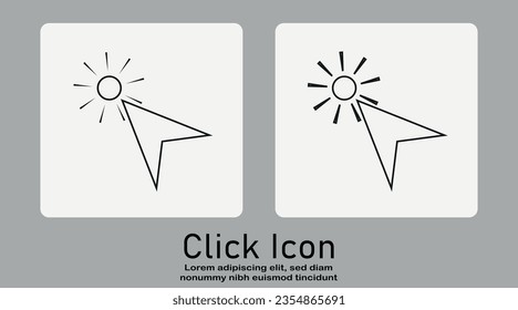 Computer cursor click, arrow pointing click link button vector isolated on a white background.