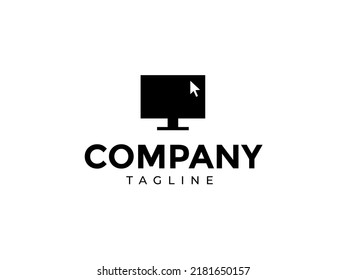 Computer Cursor Monitor Tech Technology Logo Template Icon Symbol Vector for Business Brand Company