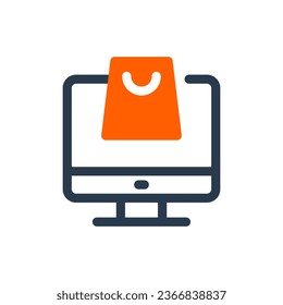 Computer for Cyber Monday vector icon illustration