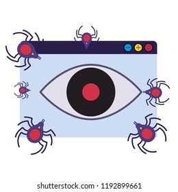 computer with cyber security icons avatar character