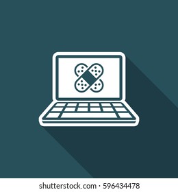 Computer damaged - Vector icon for computer website or application
