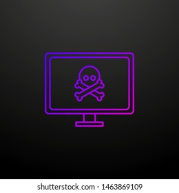 Computer in danger outline nolan icon. Elements of security set. Simple icon for websites, web design, mobile app, info graphics
