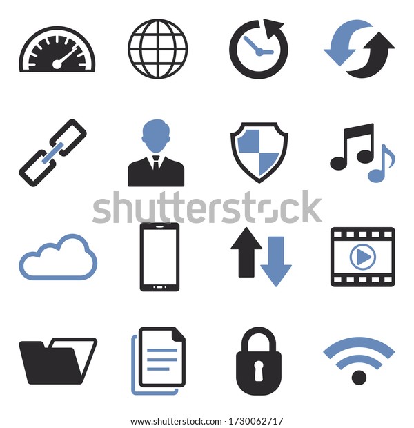 Computer Dashboard Icons Two Tone Flat Stock Vector (Royalty Free ...