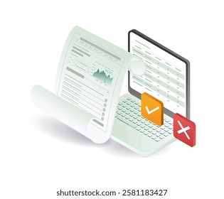 Computer data analysis technology concept illustration